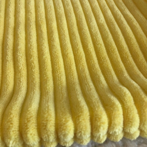 SUNNY YELLOW SQUARE PILLOW COVER 19" X 19" CHENILLE FEEL - Picture 1 of 8